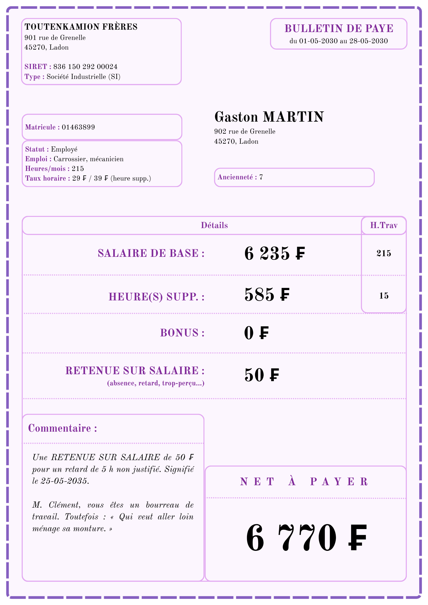 un bulletin de paye nouvelle génération
