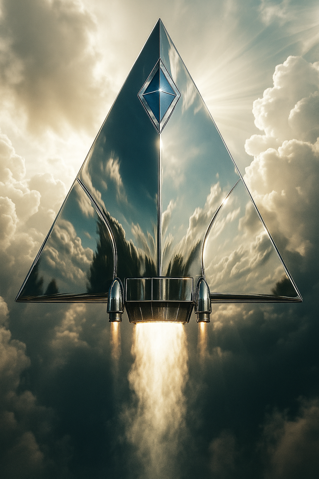 une image d'un avion poli miroir