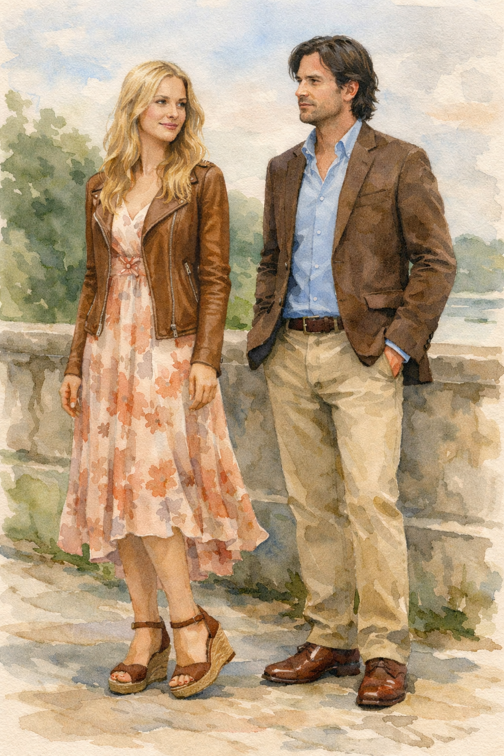 un homme et une femme en belle tenue